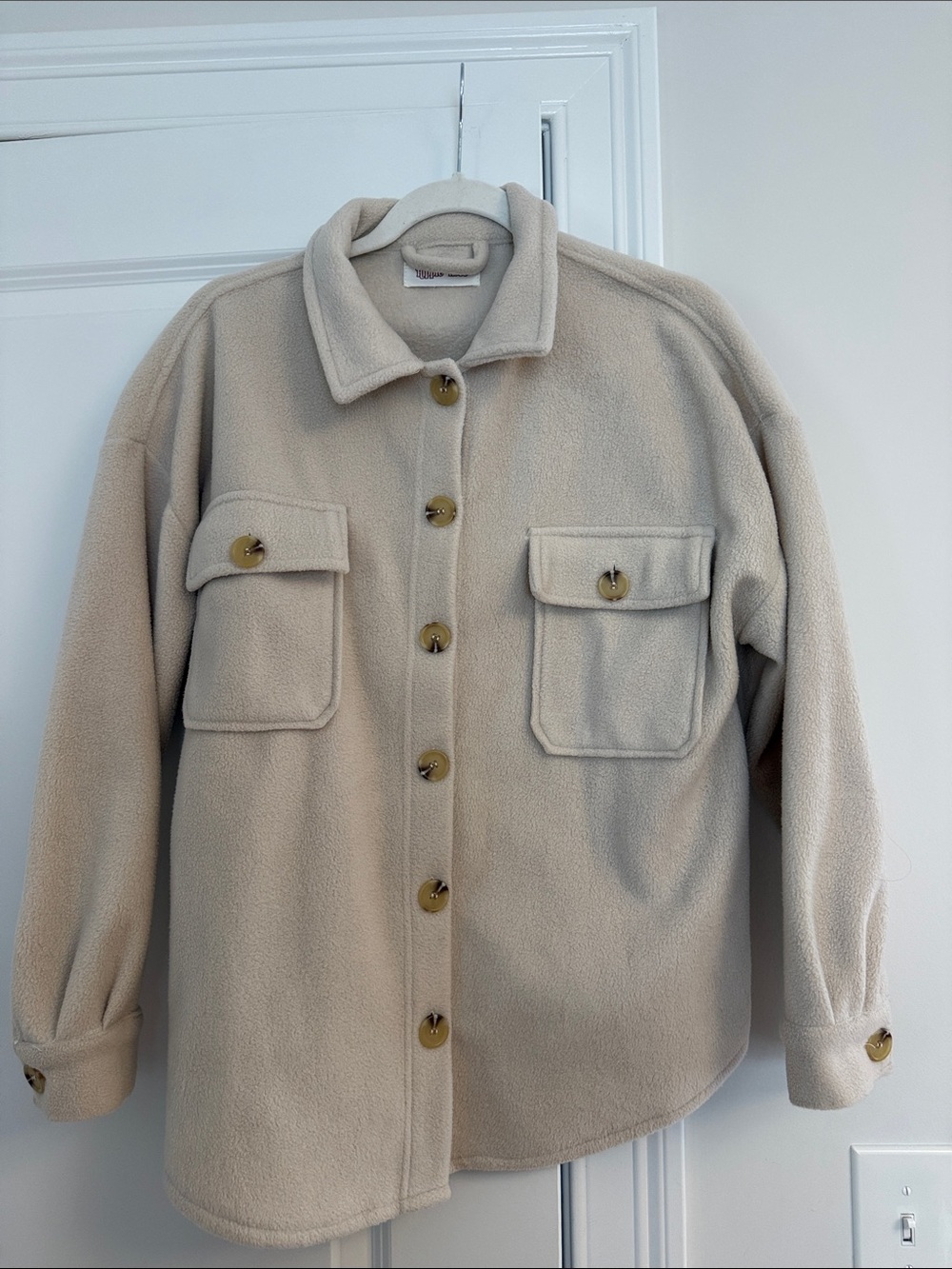 Hippie Rose Beige Cream Fleece Jacket